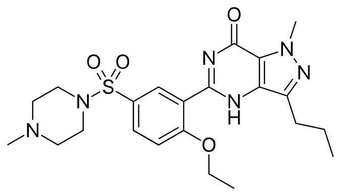 Citrato de sildenafilo diagrama molecular